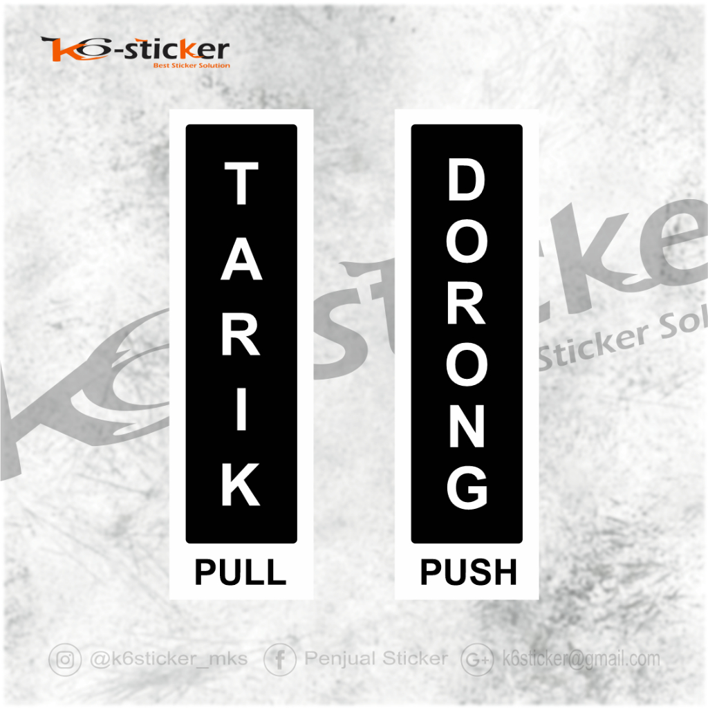 

Sticker Label Sign Marka Stiker Pintu Tarik Dorong Push Pull Warna Putih 17 x 5 cm