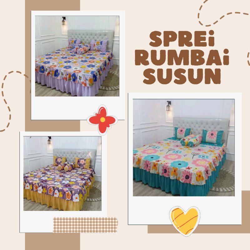 SPREI RUMBAI SUSUN / SPREI RUMBAI HOMEMADE MURAH / SPREI RUMBAI UKURAN 180x200