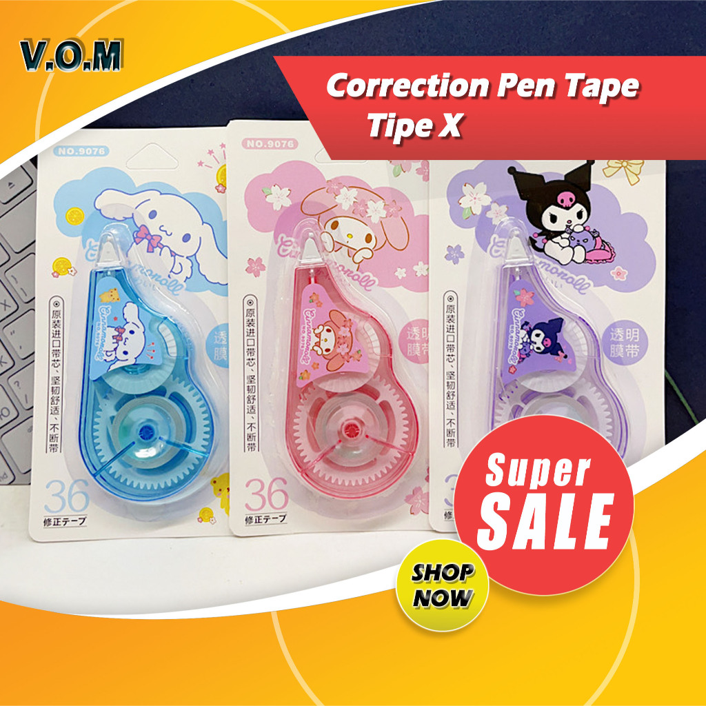 

Correction Pen Tape Tipe X Kertas Pita Label Roll Tipex Sekolah A019