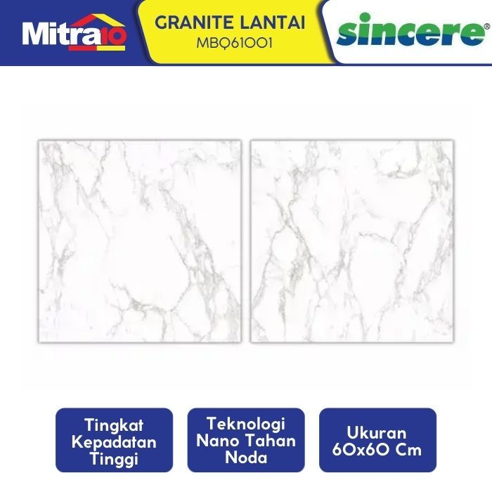 Sincere Granite Lantai MBQ61001 60x60 Cm Putih