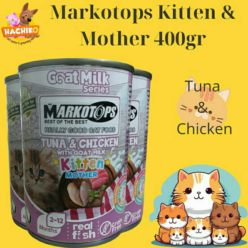 Markotops Kitten Tuna With Chicken 400gr / Markotops Wet Food Cat Kitten / Makanan Basah Kucing