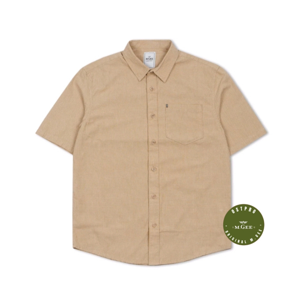 Kemeja MGEE Original - Kemeja Kasual Kerja Lengan Pendek Original MGEE Mustard Alto C128