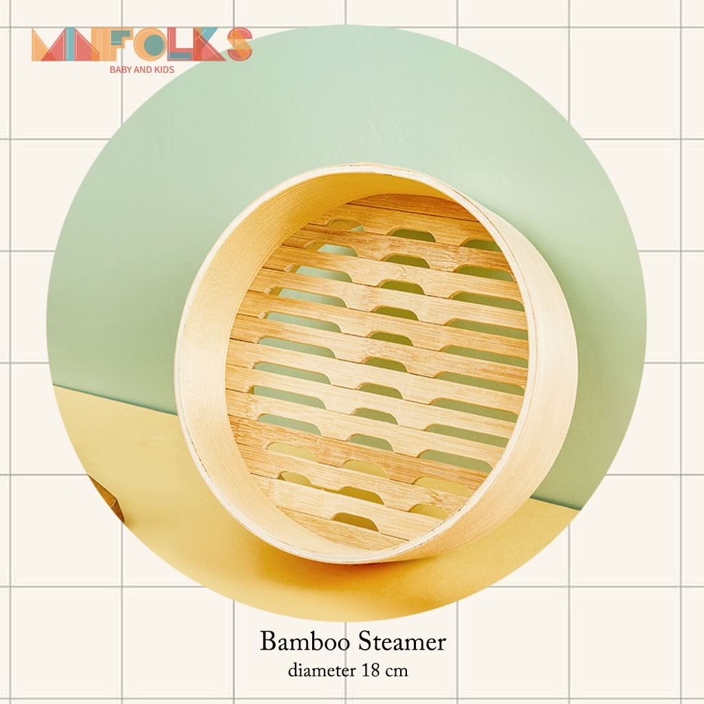 Minifolks KI108 - Premium Good Quality Bamboo and Stainless Steamer / Kukusan Bambu / Klakat Bambu P