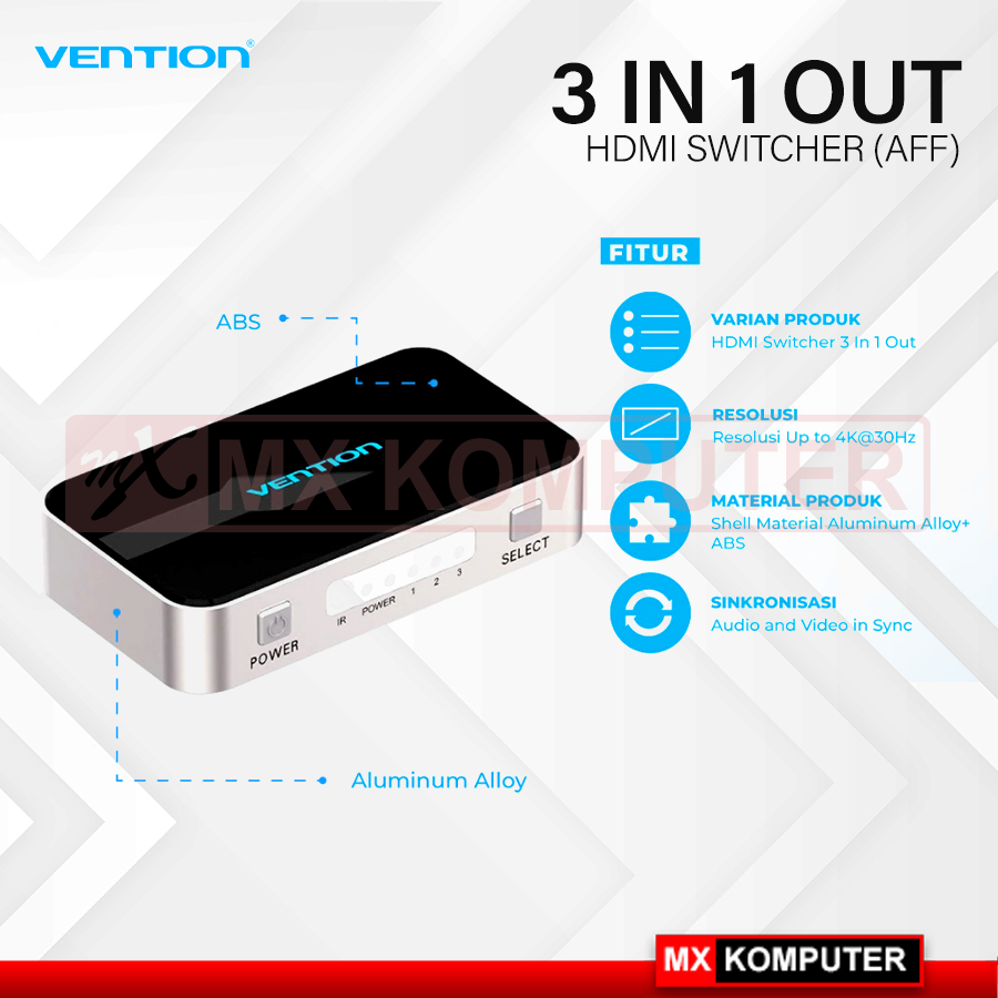 Vention AFF HDMI Switcher 3 Input 1 Output