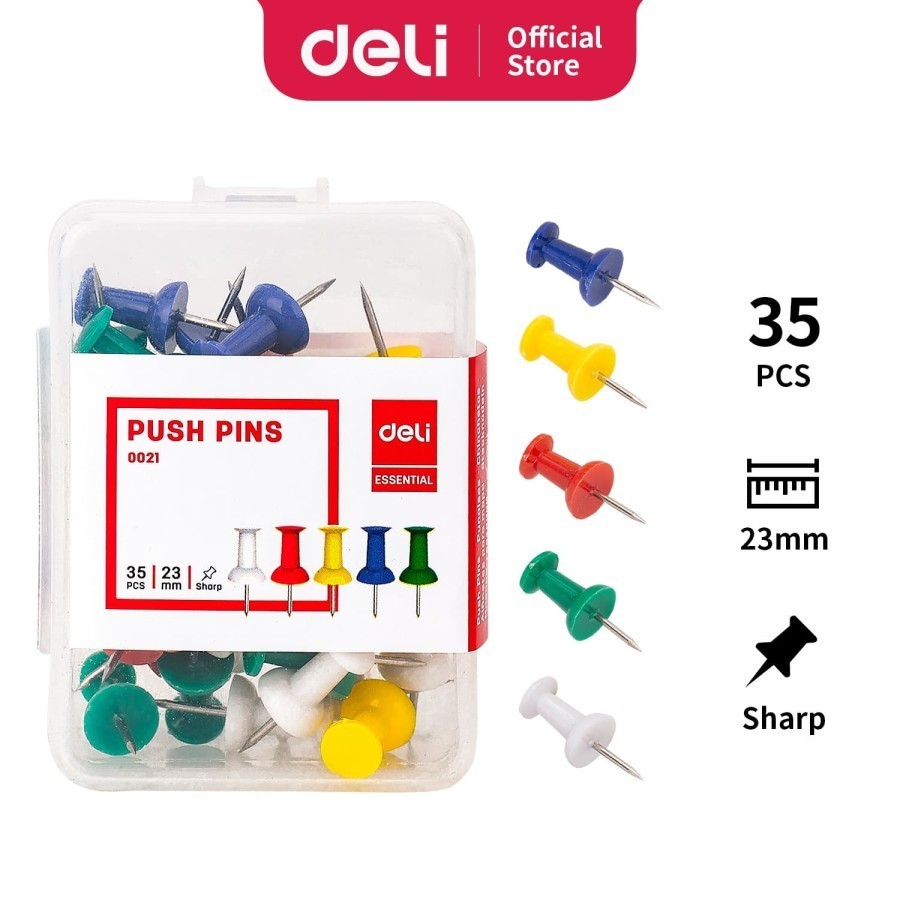 

Push Pin Deli E0021 Paku Payung Warna Pin-Color Push Pins 23mm