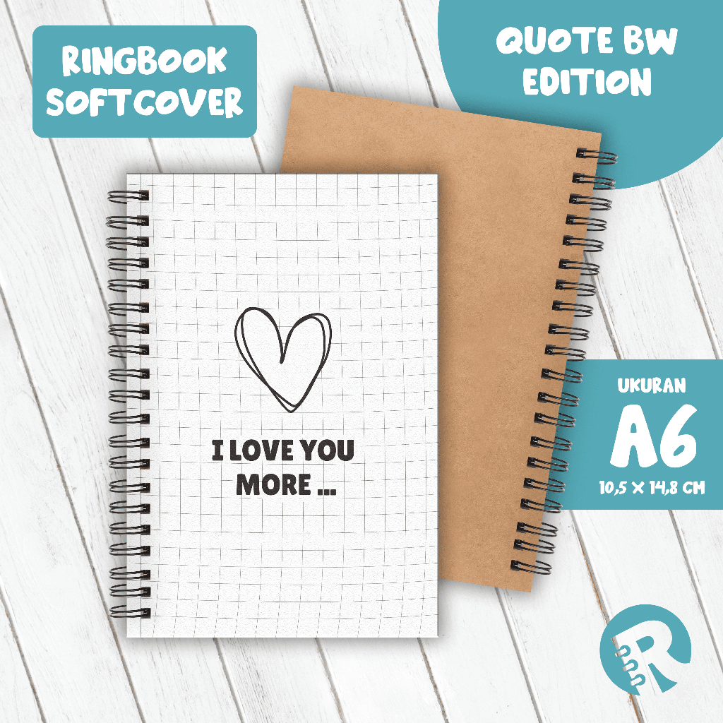 

Ringbook Softcover A6 Buku Catatan Garis/Polos Tema Black And White Part 1