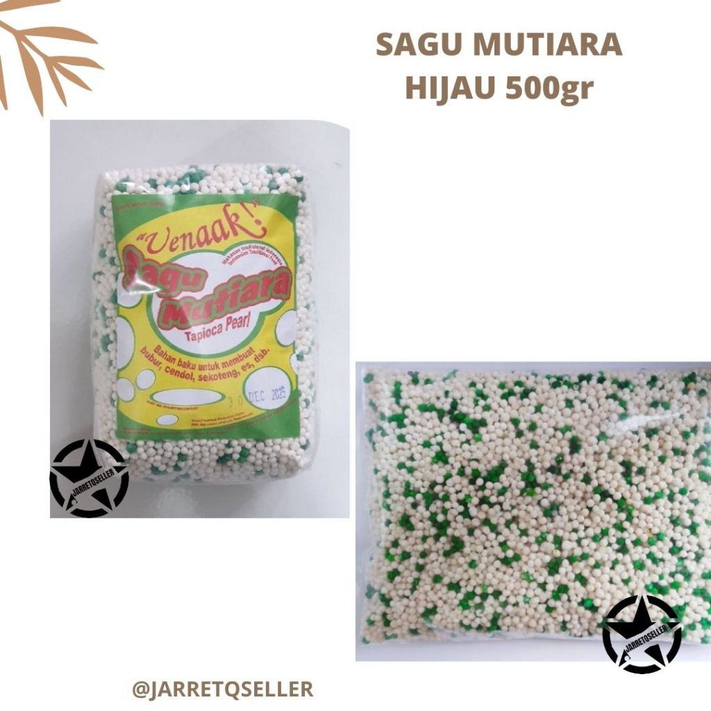 🆕 Sagu Mutiara HIJAU 500 gram TERLARIS || Sagu Mutiara Thailand Warna Hijau  || Sagu Mutiara HIJAU 5