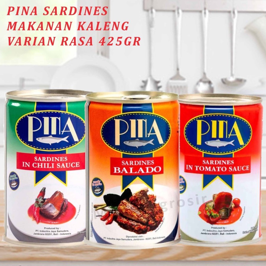 

Makanan Ikan Kaleng * Pina Sardines * Sarden Varian Rasa * 425gr