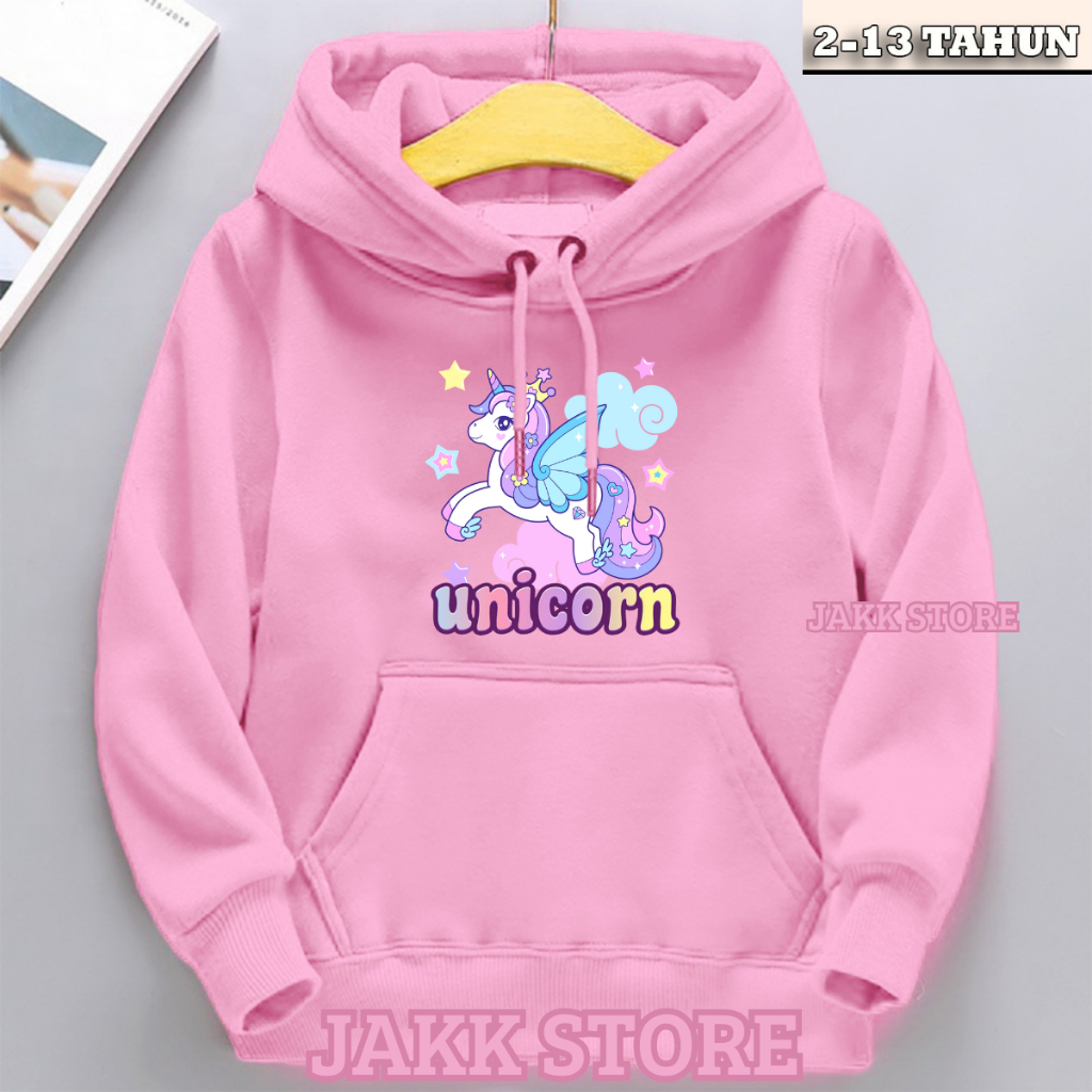 Sweater Hoodie Anak Perempuan Usia 2 3 4 5 6 7 8 9 10 11 12 13 Tahun Switer Hodie UNICORN Anak Cewek