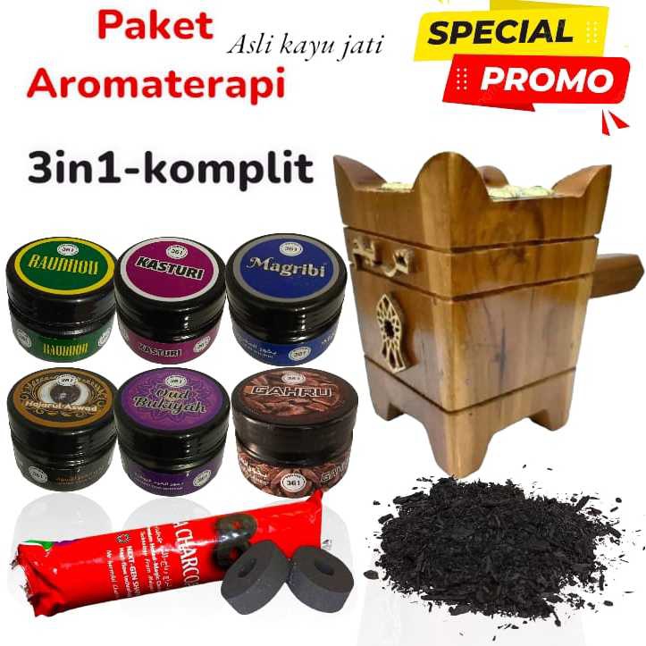 Import ✨Terbaik✨ TERBARU| Promo paket 3IN1 Buhur maghribi roudoh + mabkharah JATI ASLI logo terompah