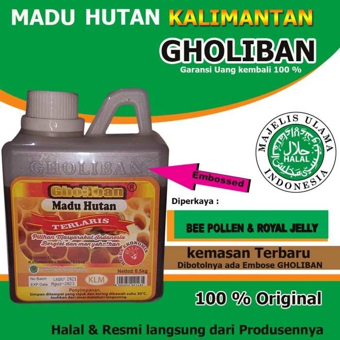 

Madu Hutan Gholiban Original isi 500 Gr Asli