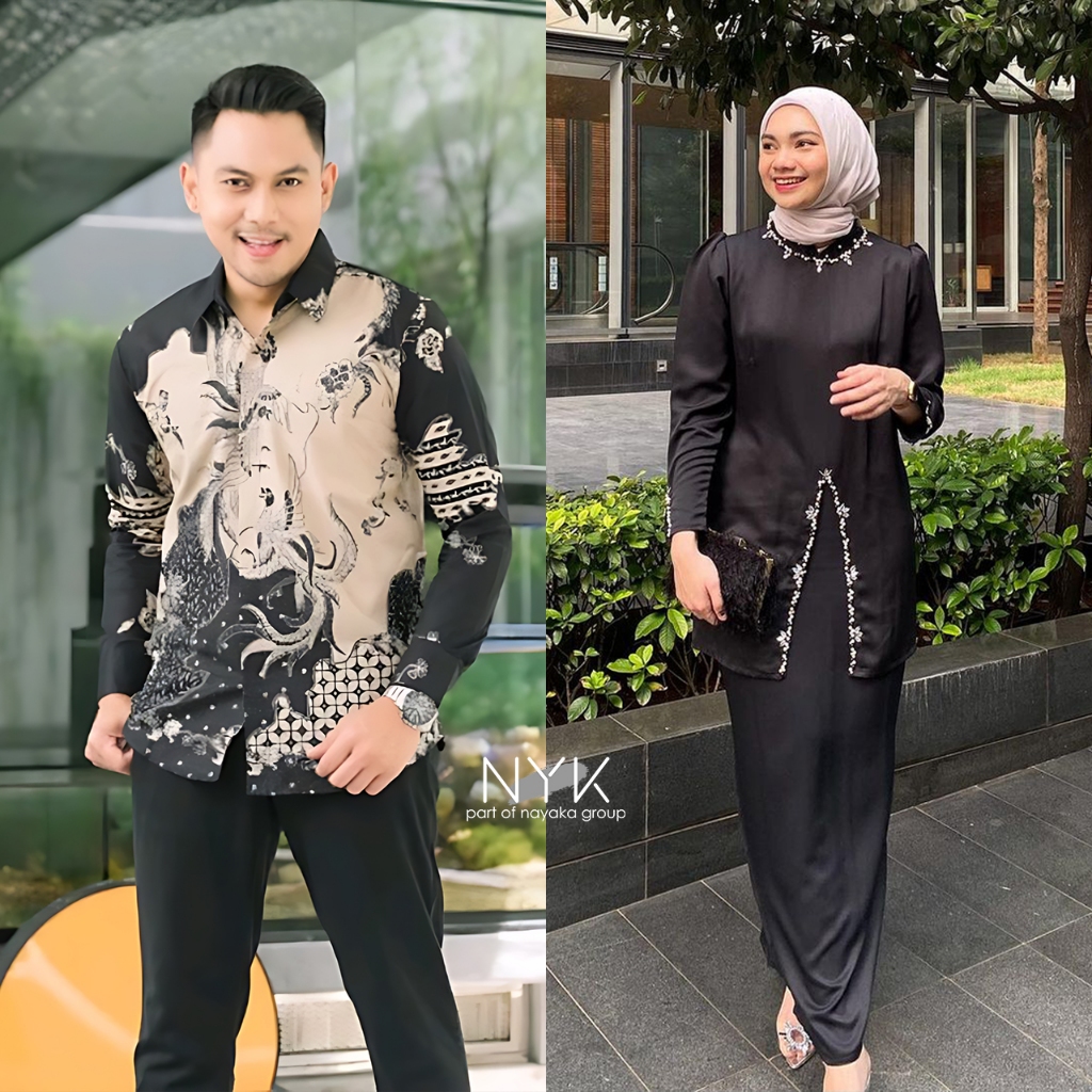 TERBARU - COUPLE FURING HANNAH KURUNG MELAYU  - Tunik melayu dan Kemeja Batik Lapis Furing - Couple Kondangan - Outfit Lamaran - Outfit Seragaman Sekeluarga - Outfit Sarimbitan