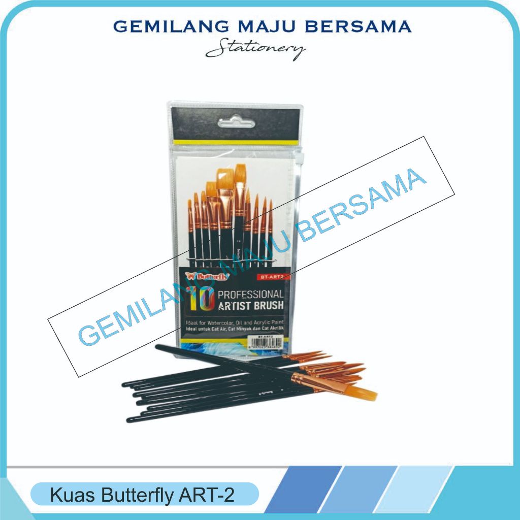 

Kuas Lukis Butterfly BT ART 2 ( Isi 10 Buah )