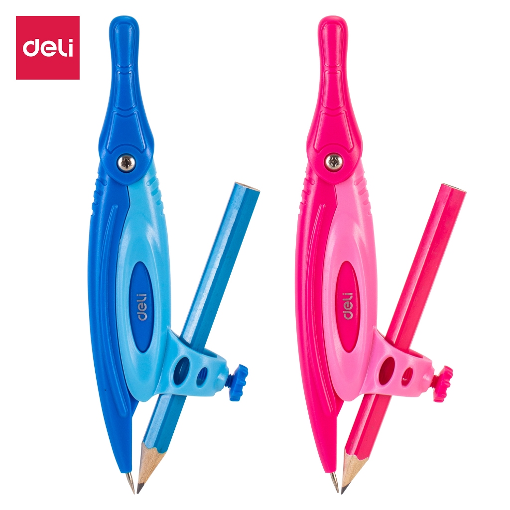 

Deli Jangka Sekolah Warna Lucu Kuat Nyaman Di Genggam Bisa Ganti Pensil EG20102