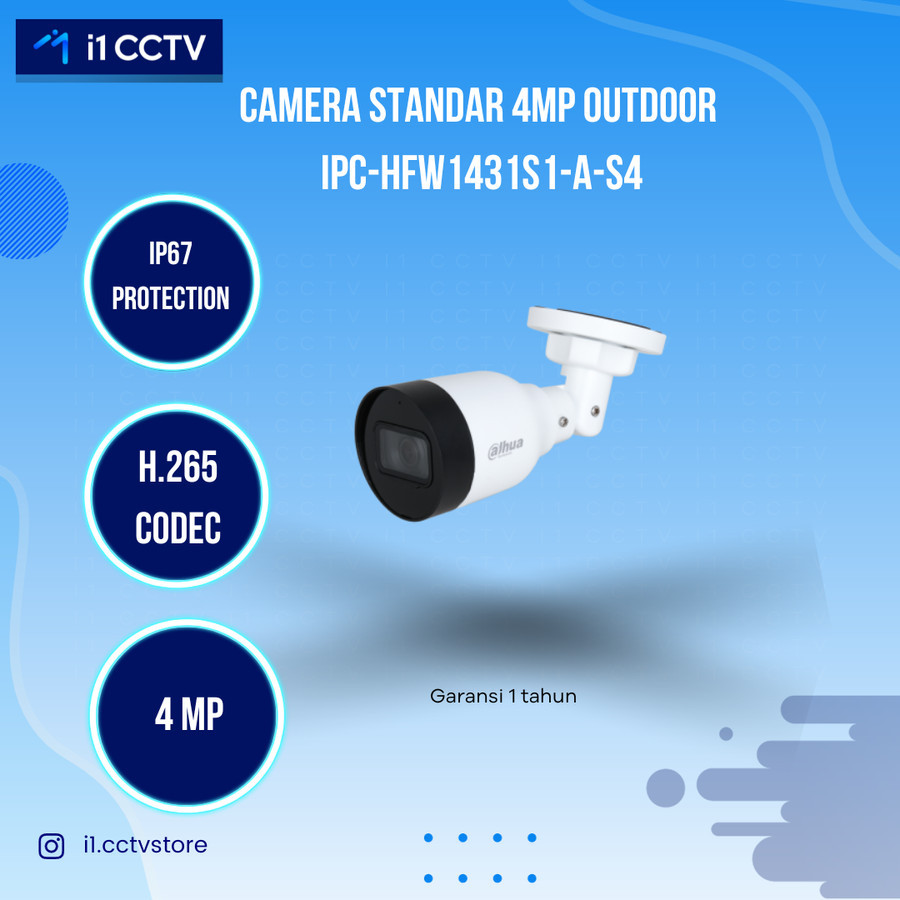 CAMERA STANDAR 4MP OUTDOOR IPC-HFW1431S1-A-S4