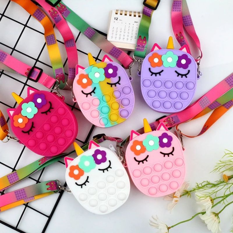 TAS POP IT JELLY MINI / Pop It Pony Bunga / TAS SELEMPANG / TAS POP IT