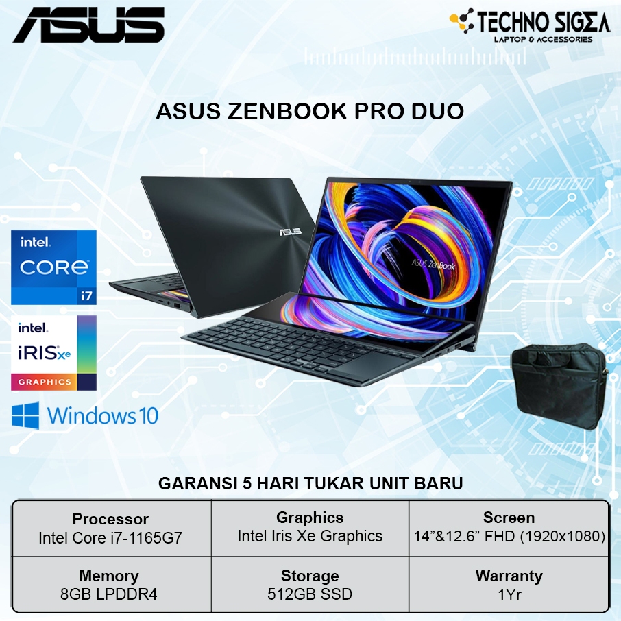 ASUS Zenbook Pro Duo UX482EA TOUCH i7 1195G7 8GB 512GB 14.0 FHD IPS