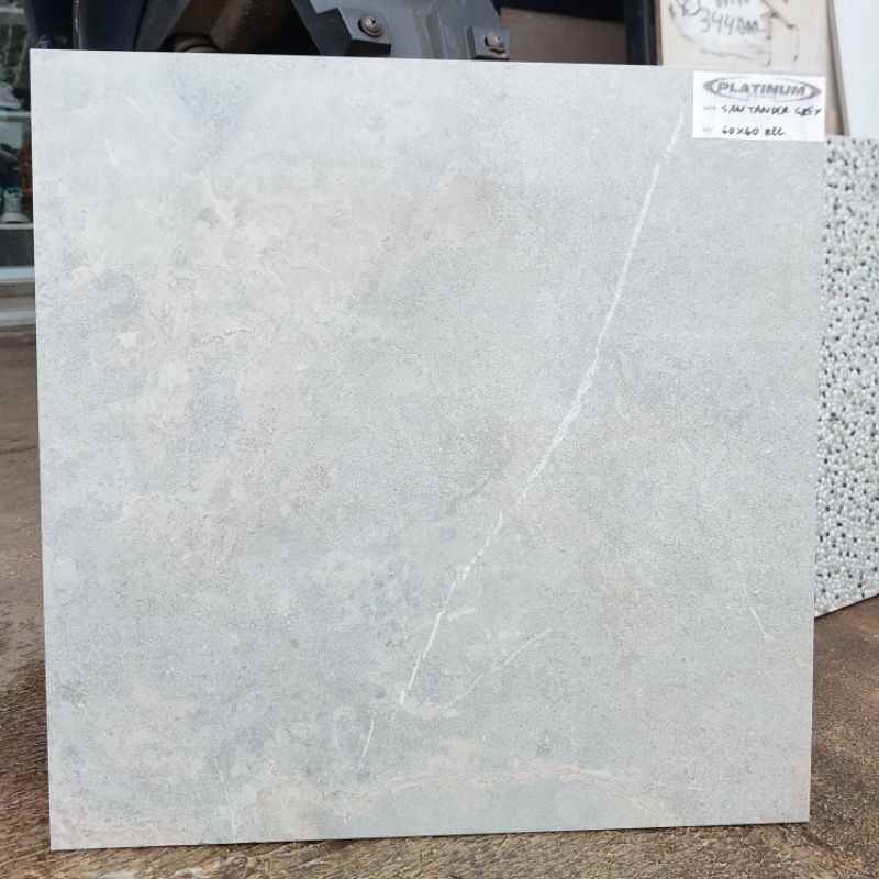 KERAMIK LANTAI RECTIFIED PLATINUM SANTANDER GREY 60X60 KW1
