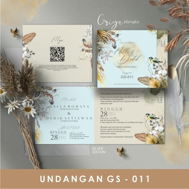 

GS 011 Blangko Undangan Kosongan Griya Blanko SILVER EDITION + FREE File Setting Corel