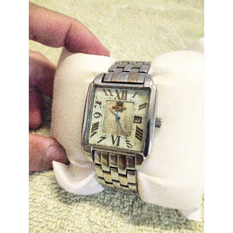 [ A ] Jam Tangan Pria Classic Klasik Vintage Roscani Paris 23 K Gold Stainless Plate Quartz Fitur Ta