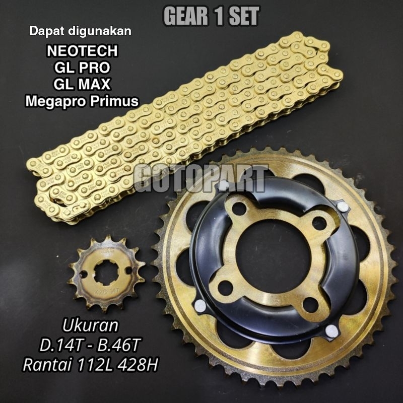 Gear Gir set Neotech Megapro Primus GL PRO GL MAX Gigi tarik gearset girset model sss Megapro Primus