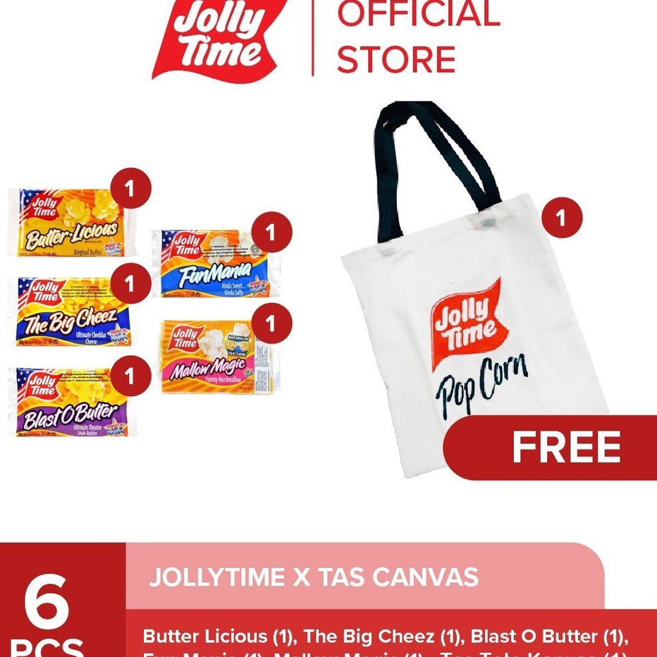 

CJFK5250 Terbaru 3.3 Jolly Time Popcorn X Tas Kanvas