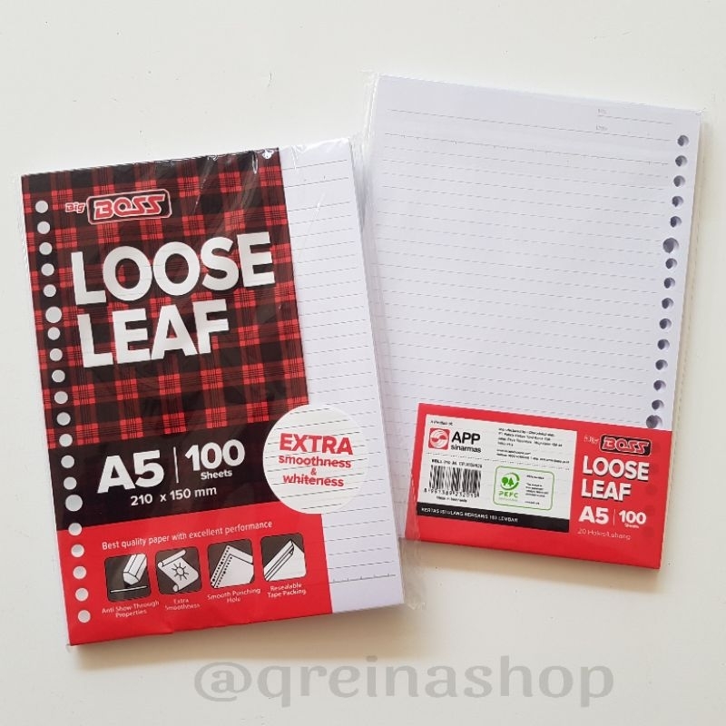 

(BISA COD) Kertas Binder Big Boss Loose Leaf A5 & B5 Bergaris