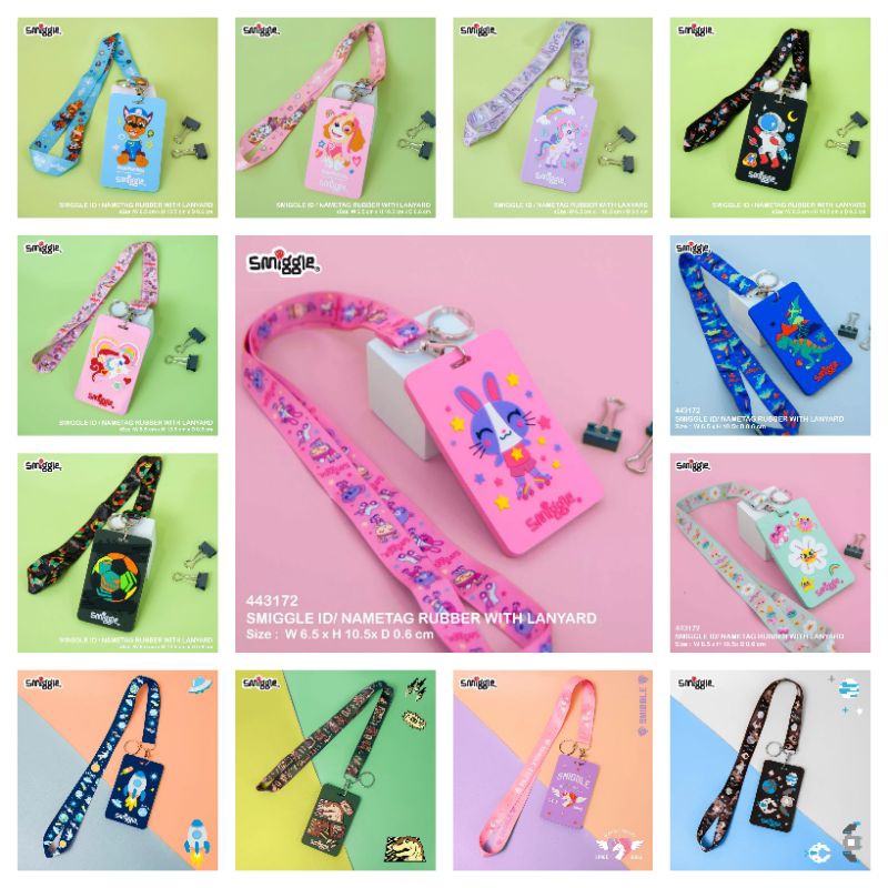 

Smiggle bag tag card holder dgn Tali lanyard/Name tag Smiggle 3D+tali