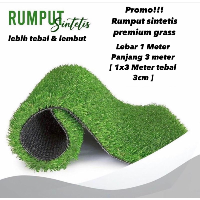 Rumput sintetis premium 3cm 300cm x 100cm /rumput sintetis outdoor /rumput sintetis indoor /rumput s
