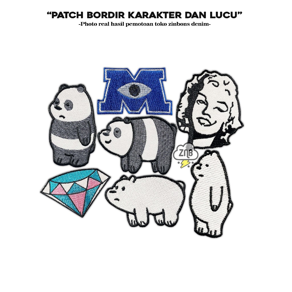 Patch bordir lucu emblem bordir patch iron