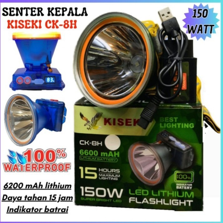 Kiseki CK-8H Senter Kepala CK 8H 150w Senter ANTI AIR Headlamp Super