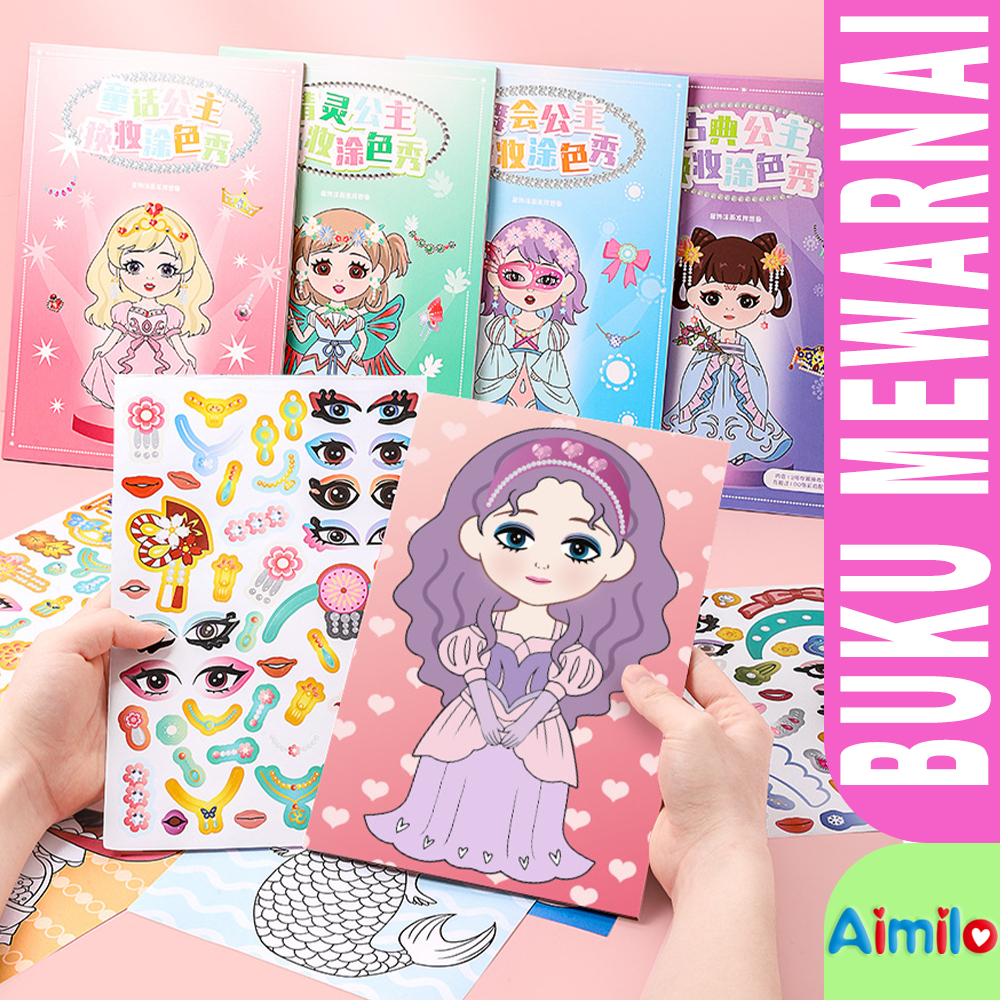 

DIY Buku Stiker Mainan Edukasi Anak Stationery Alat Tulis Perlengkapan Sekolah | Putri Lucu Kartun Berdandan