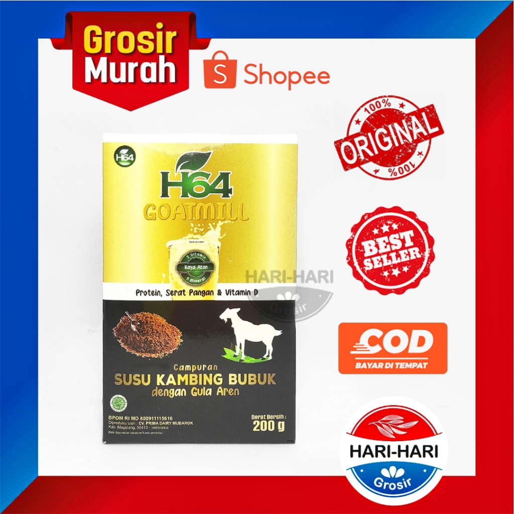

H64 Goatmill Susu Kambing Etawa Bubuk Murni Plus Gula Aren Dan Krimmer Nabati Original Bpom