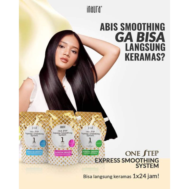 INAURA one step express smoothing , Obat smoothing inaura , obat pelurus rambut inaura , obat rebond