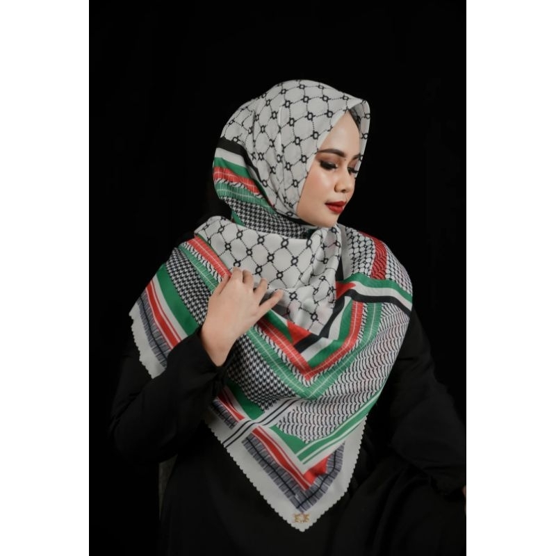 PO KLAMBY PALESTINE SCARF WHITE