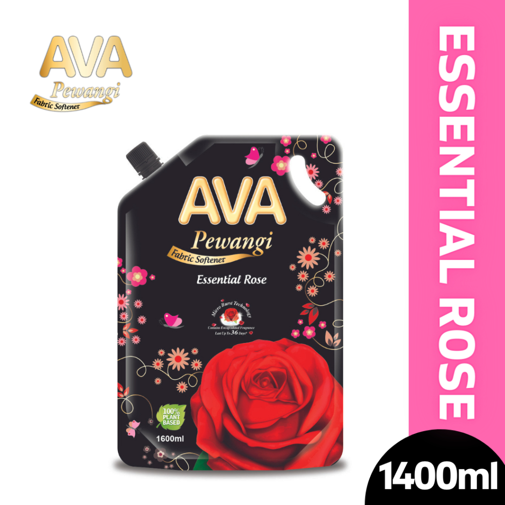 AVA Pewangi Fabric Softener Essential Roses 1400ml