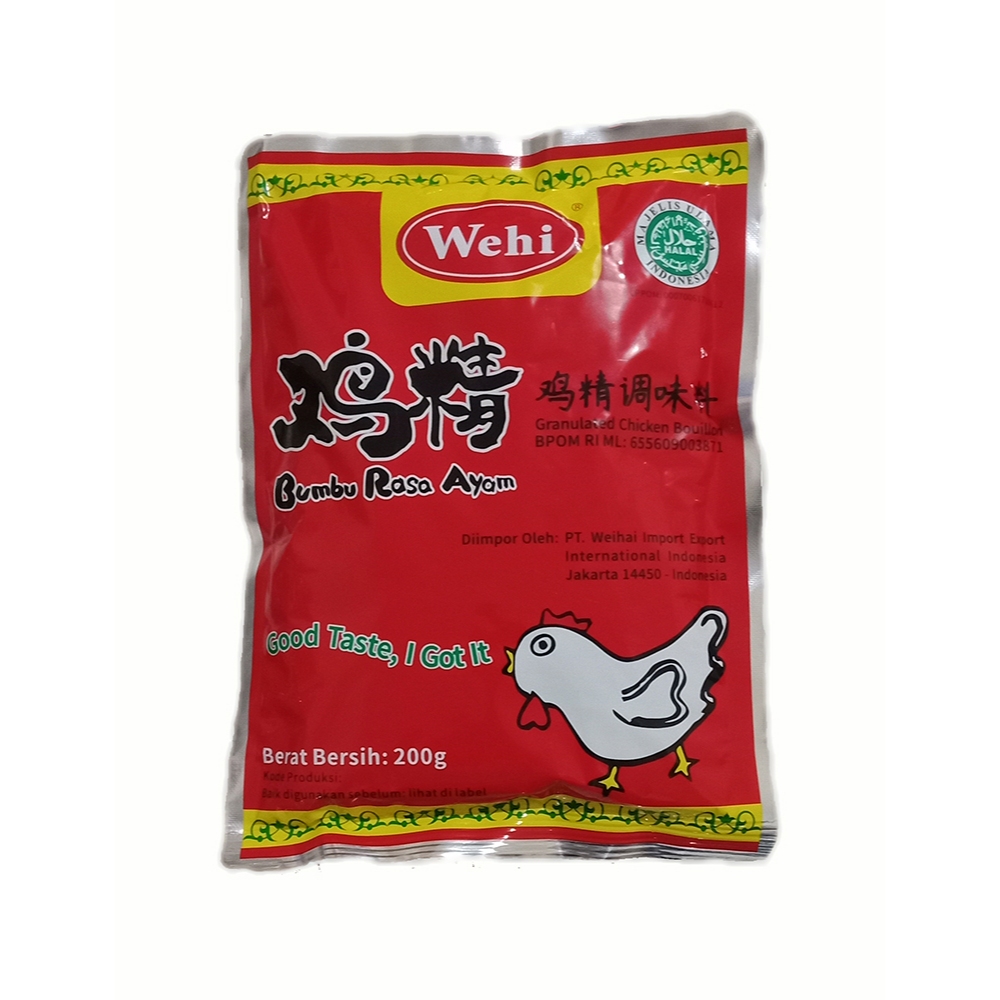 

Wehi 200 Gram Bumbu Rasa Ayam Premium Halal Kaldu Rasa Ayam Tinggi Protein Best Seller Terbaru Promo