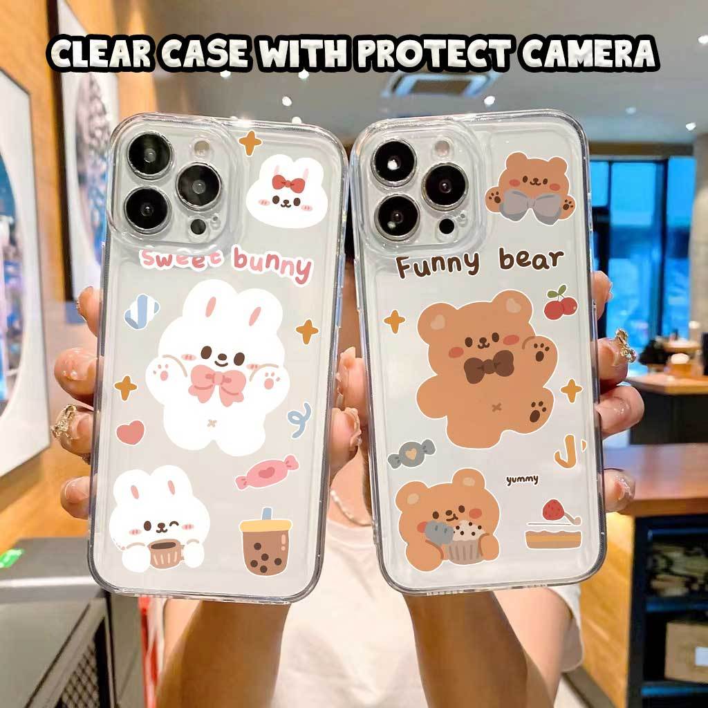CASE XIAOMI MI 11 LITE 10T 10T PRO 11T 11T PRO 12 LITE 12 T 12T PRO MI A2 LITE  [BEAR CUTE ] - Clear