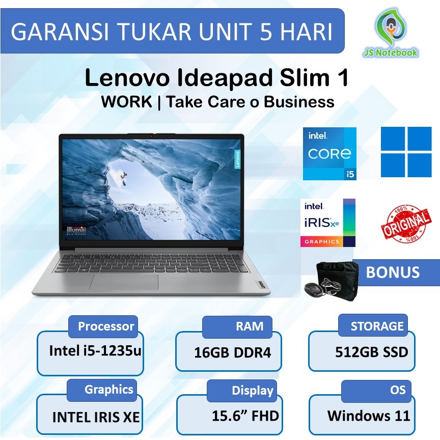 Laptop Lenovo 15 Inch Intel Core i5 Gen12 16GB 512SSD Win11