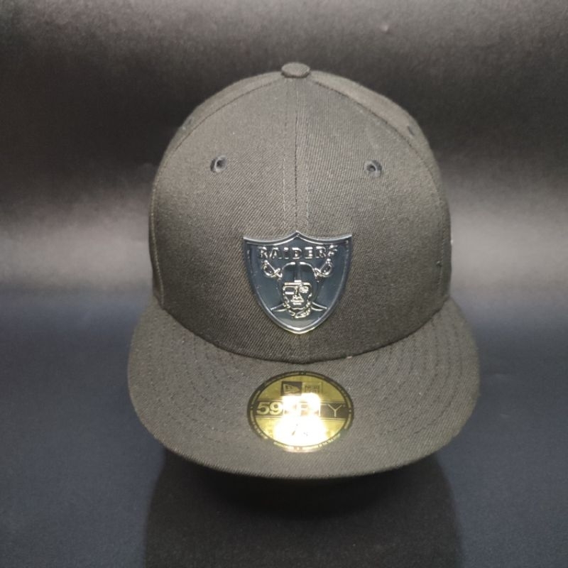 Topi Caps New Era Raiders Black Silver Metal Logo