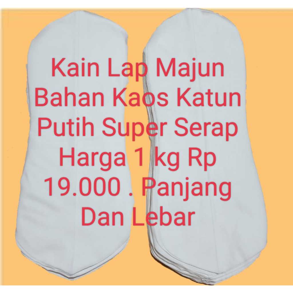 Kain Lap Majun Perca Bahan Kaos Katun Putih Tanpa Jahit Kiloan