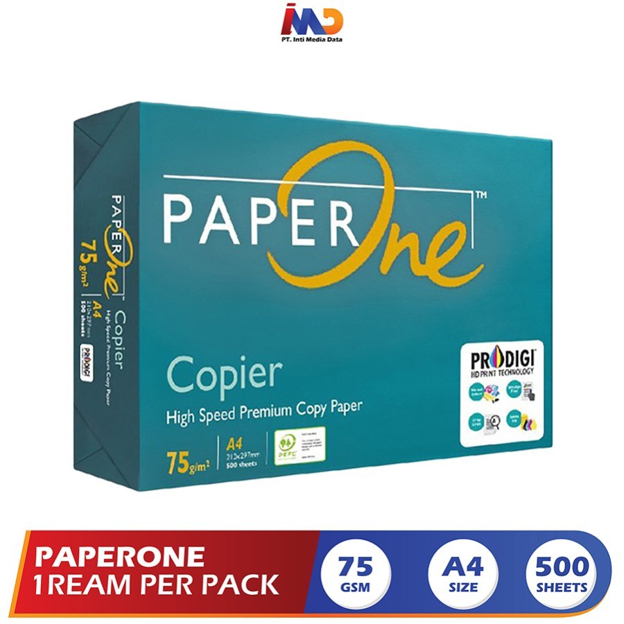 

PaperOne Kertas A4 75gr 1 Rim (500 lembar) Kertas HVS