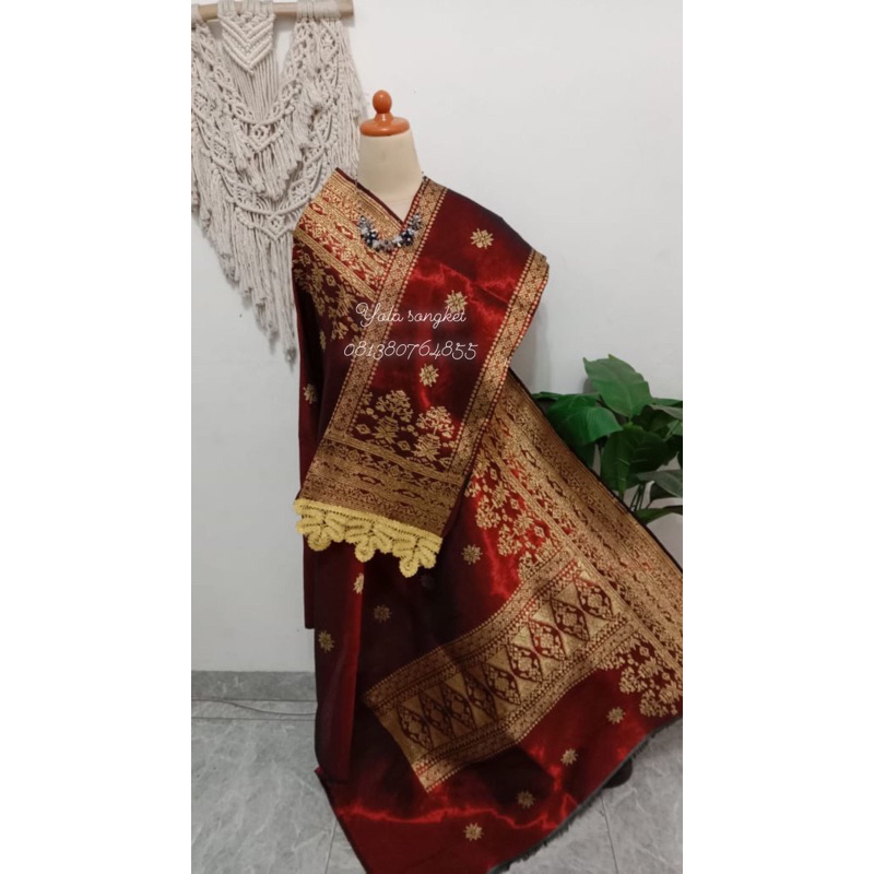 Songket silungkang full kristal premium