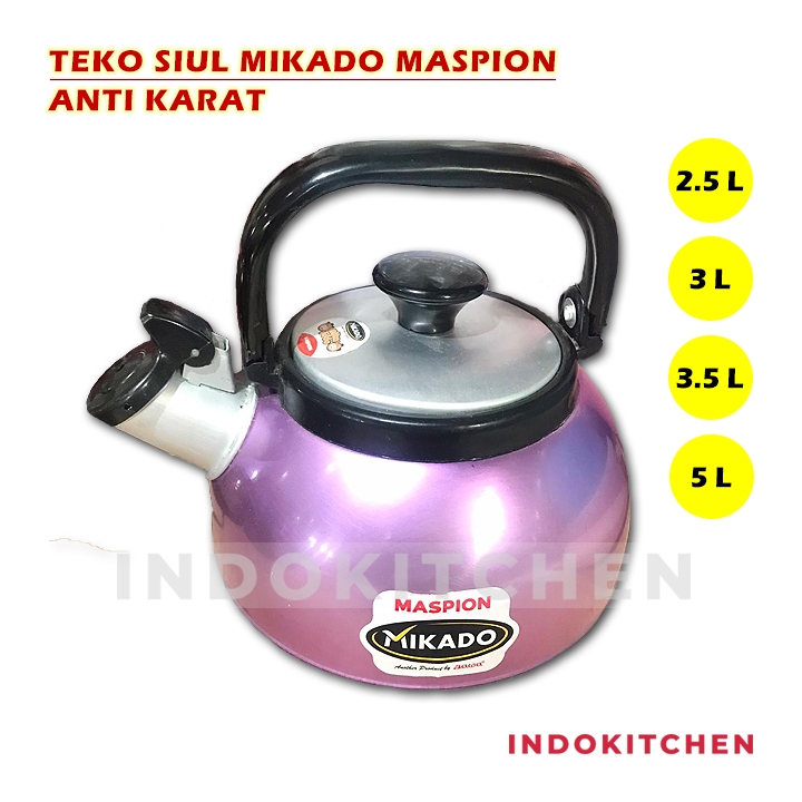 Teko Siul Mikado Maspion 2.5L 3L 3.5L 5L Stainless Steel Ceret Minuman Teh Air Putih Ceret Masak Air