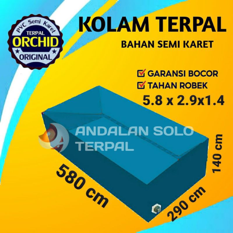 Terpal kolam ikan kotak bahan semikaret Orchid