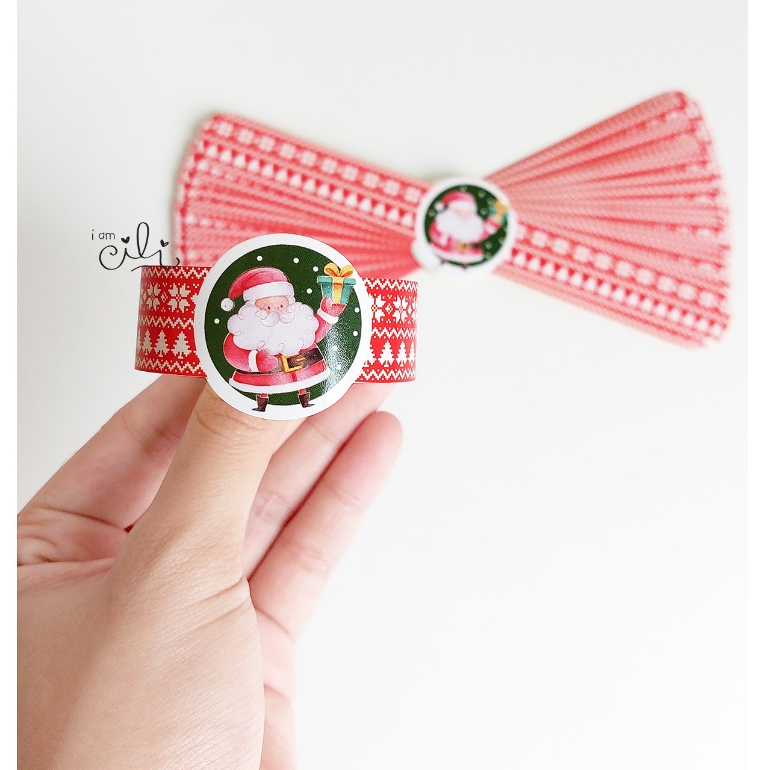 

(SC060/SC061) stiker natal merry christmas SANTAS RED untuk toples