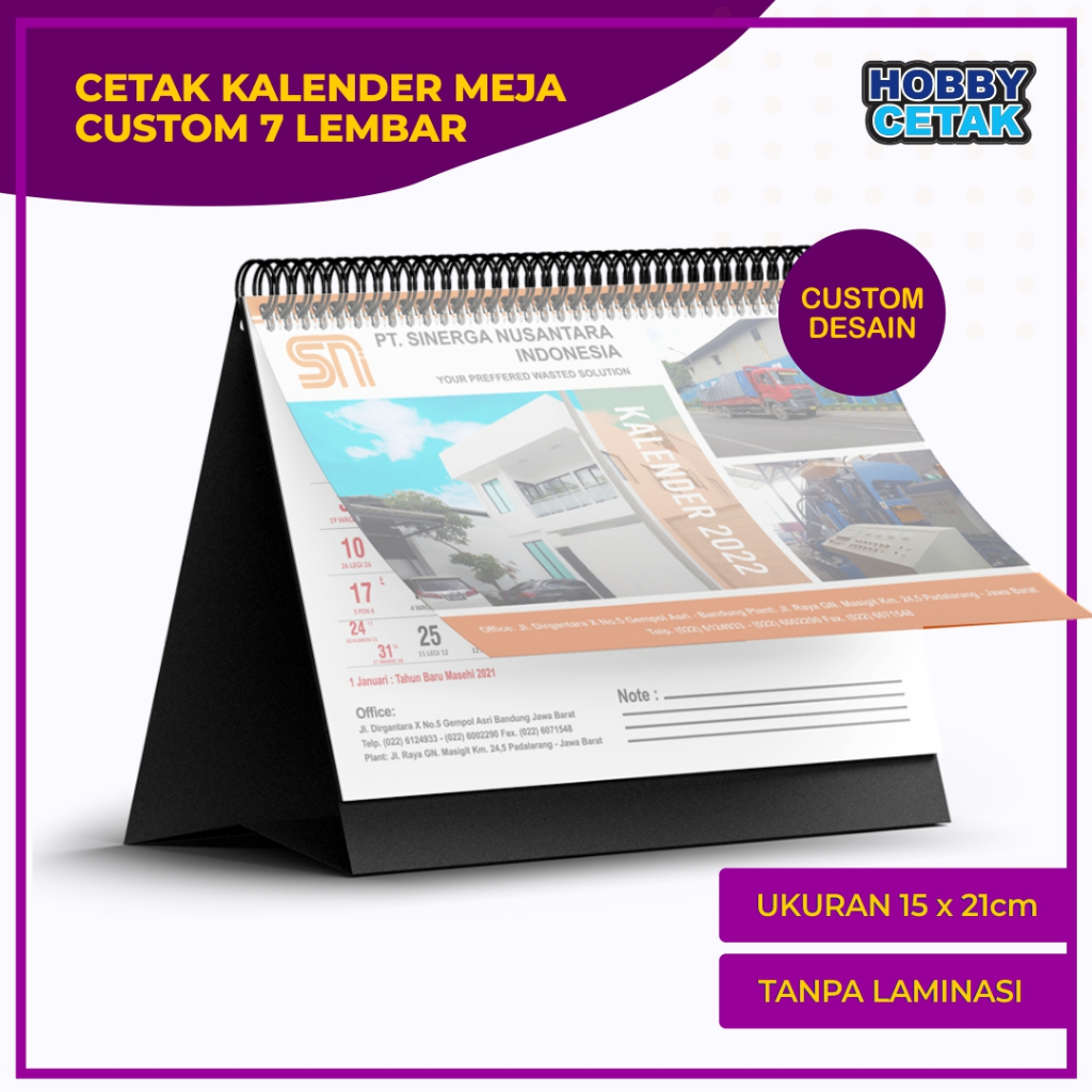 

Cetak Kalender Meja Custom (cover + isi kalender 7 lembar)