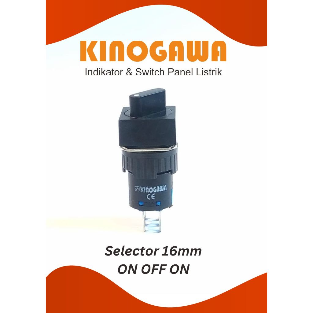 KINOGAWA Selector switch 16mm 3Posisi Kotak Saklar Putar Selector Ohm Saklar Panel Mesin Otomatis Sa