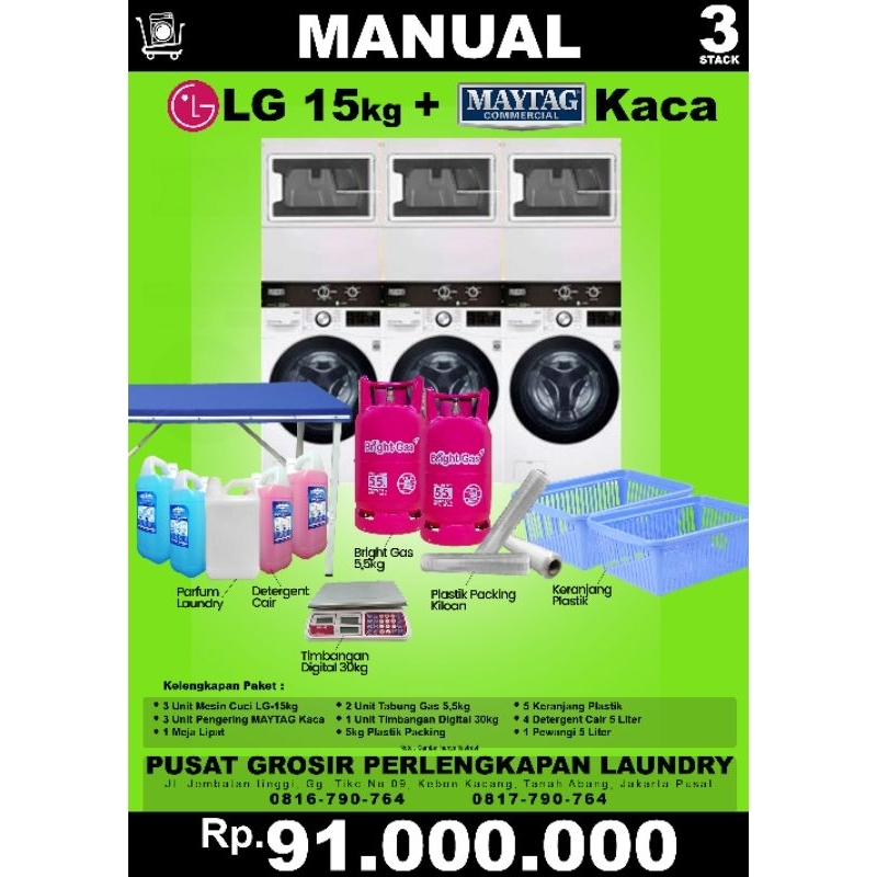 Paket Murah Mesin cuci dan Pengering Laundry