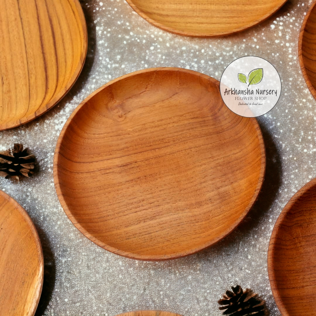 Piring kayu,piring kayu jati uk 20cm